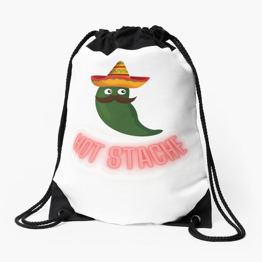 Discover Hot Stache Green Drawstring Bag