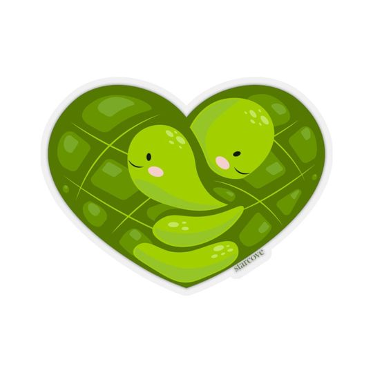 Discover Hugging Turtles Heart Sticker