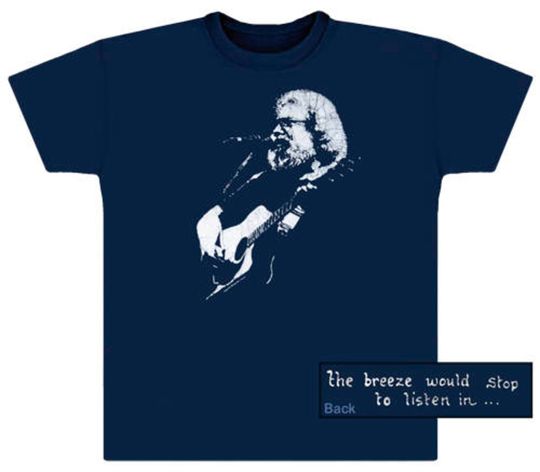Discover Jerry Garcia T-Shirt. Jerry playing acoustic Guitar