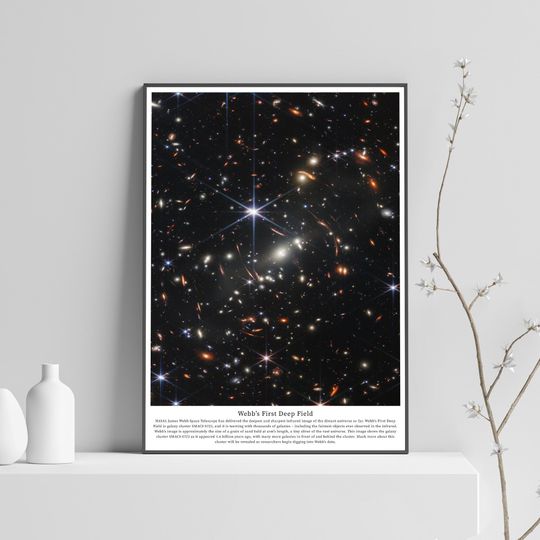 Discover James Webb's First Deep Field (JWST)  space poster