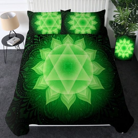 Discover Bright Green Star Flower Bedding Sets