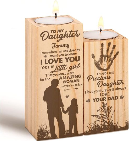 Discover Personalized Candle Holder to My Daughter Candle Holders