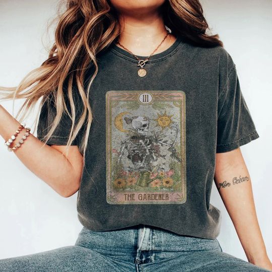 Discover The Gardener Tarot Card T-shirt, Halloween Shirt, Skeleton T-shirt