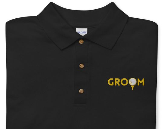 Discover Embroidered Groom Polo Golf Shirt