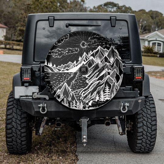 Discover Mountain Site - Adventure Is Calling Spare Tire Cover