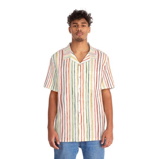 Discover Modern Summer Striped Men's Hawaiian Shirt
