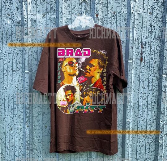 Discover Brad Pitt Fight Club Vintage 90s Raptees , Hip hop RnB shirt
