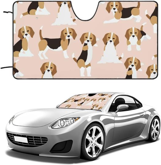 Discover Lovely Beagle Dog Car Windshield Foldable Sunshade