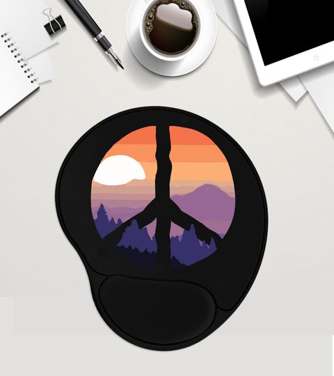Discover Nature Peace Sign Mouse Pad with Wrist Rest