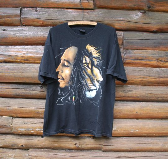 Discover Vintage Bob Marley Lion Zion Rootswear T-Shirt