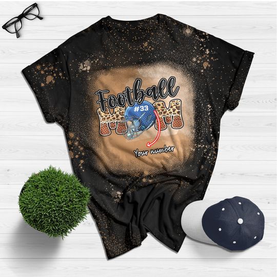 Discover Personalized Football Your number Bleached Shirt Distressed shirt