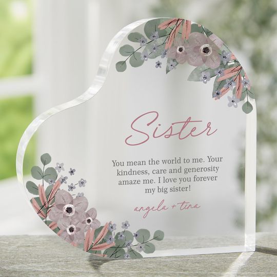 Discover My Sister Personalized Colored Heart Keepsake
