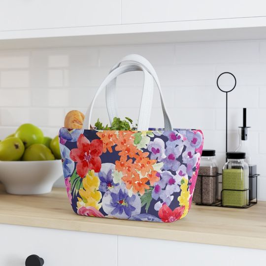 Discover Bright Floral Picnic Bag - Summer Lunch and Pool Tote