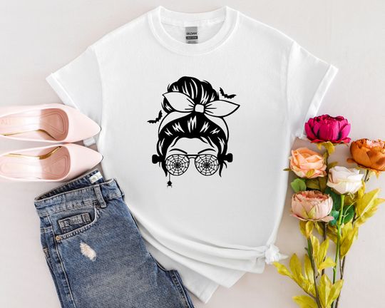 Discover Messy bun,Halloween messy bun,Happy Halloween,Happy Halloween shirts