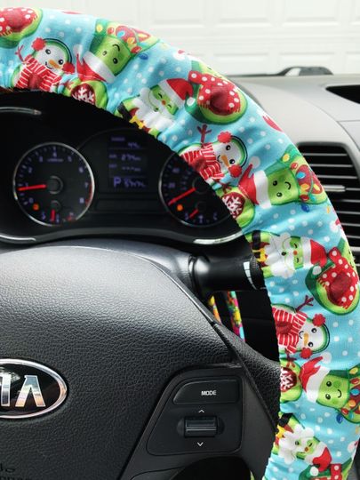 Discover Christmas Avocados Steering Wheel Cover
