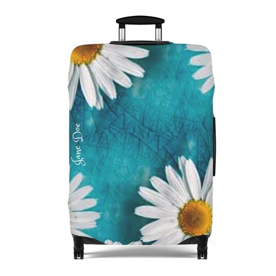 Discover Teal Daisy Luggage Cover
