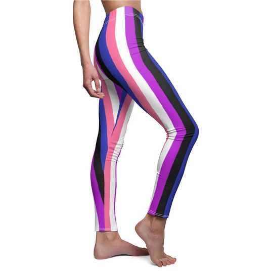 Discover Gender Fluid Striped Leggings, Stripe Leggings