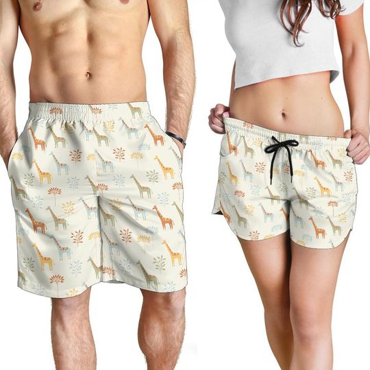 Discover Giraffe Shorts - Giraffe Pattern Swim Shorts