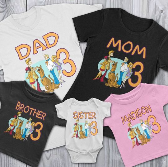 Discover Custom Scooby Doo Birthday Shirt - Personalized Family Celebration Tee