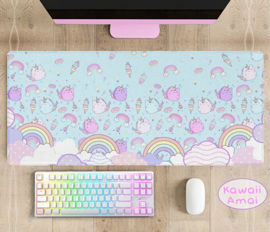 Discover Kawaii Cat Gamer Desk Mat