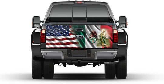 Discover American & Mexican Flag St. Jude Truck Bed Decal
