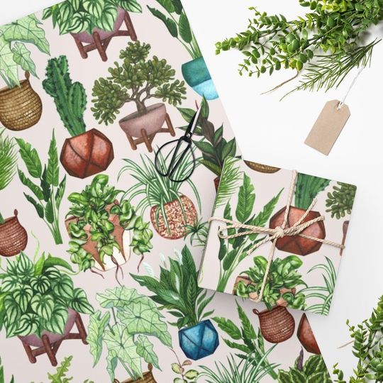 Discover Tropical Plant Wrapping Paper | Christmas Wrapping Paper | 2022 Christmas Gift Wrap