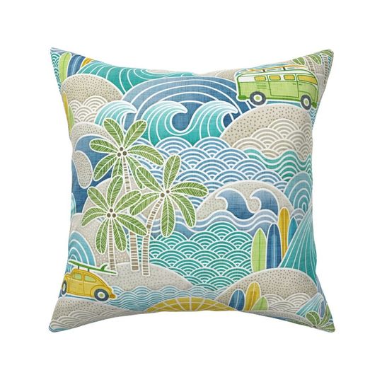 Discover Vintage Beach Throw Pillow