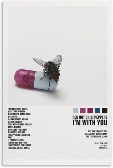 Discover Red Hot Chili Peppers, I'm With You Cover Poster, Music Poster, RHCP Poster