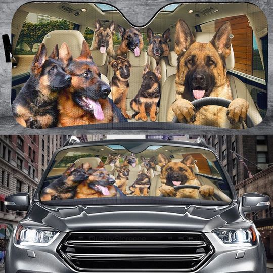 Discover German Shepherd Family Car Sunshade