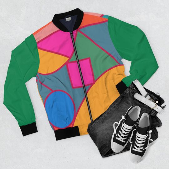 Discover 1980's Unisex bomber Jacket, colorful  Pop art Jacket, Hippie Jackets