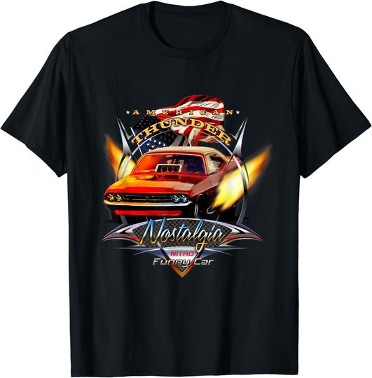 Discover Nostalgia Funny Car American Drag Racing tee shirt