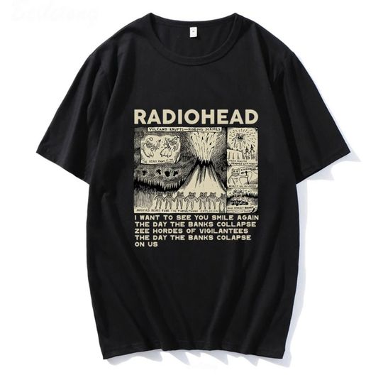 Discover Radiohead Vintage Print T Shirt Oversized Unisex T-shirts
