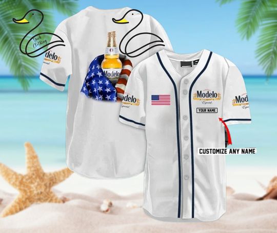 Discover Personalized Vintage White USA Flag Modelo Jersey Shirt