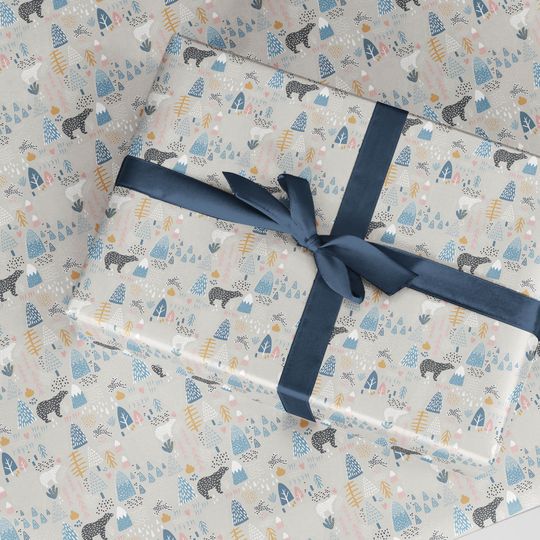 Discover Gift Wrap - Scandi Polar Bear Luxury Christmas Wrap