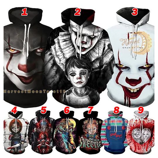 Discover Horror Movie Character Halloween 3D Hoodie