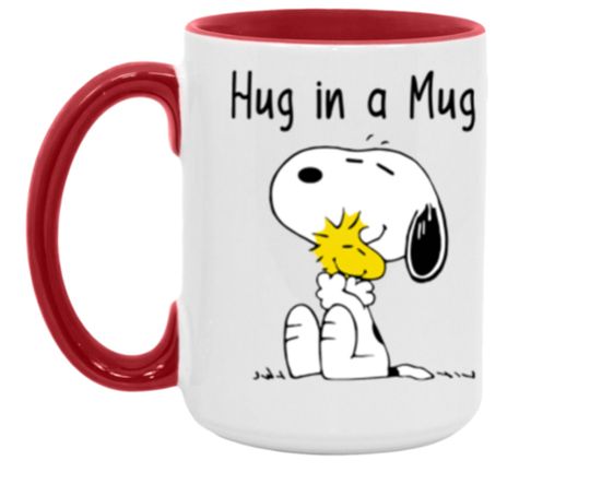 Discover Hug In A Mug Custom Mug Snoopy Dog cute woodstock birthday