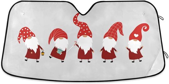 Discover Christmas Valentine's Gnomes Front Windshield Sunshade Foldable Windshield
