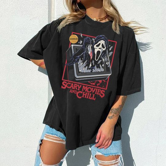 Discover Scream Ghostface Shirt, Scary Movies And Chill Sweatshirt, Vintage Scream Ghostface Shirt