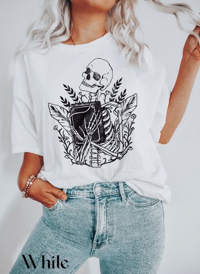 Discover Skeleton Reading Halloween Shirt