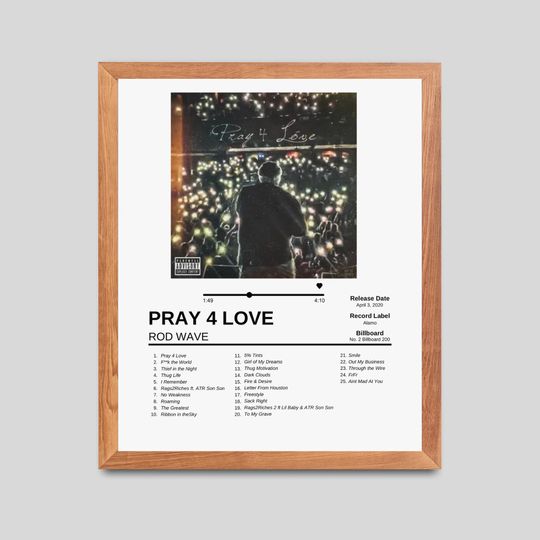 Discover Rod Wave Pray 4 Love Album Cover Art, Rod Wave Fan Poster