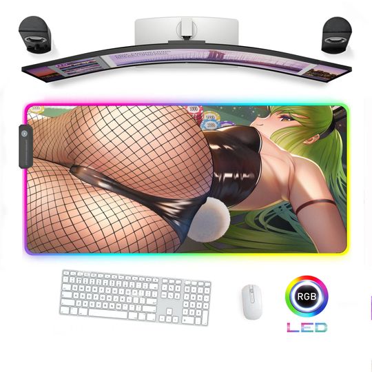 Discover Kawaii Girl Anime Manga Booty Desk Mat Led RGB