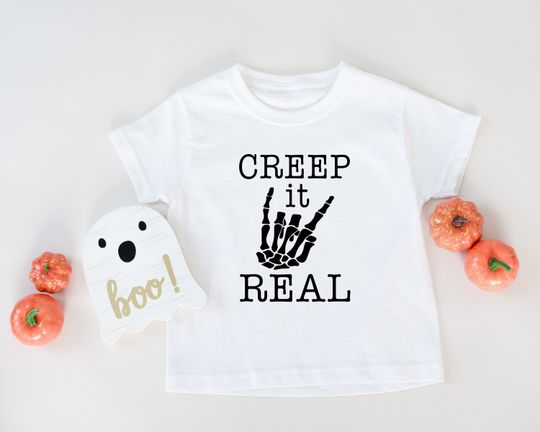 Discover Creep It Shirt, Skeleton Hand Halloween T-Shirt