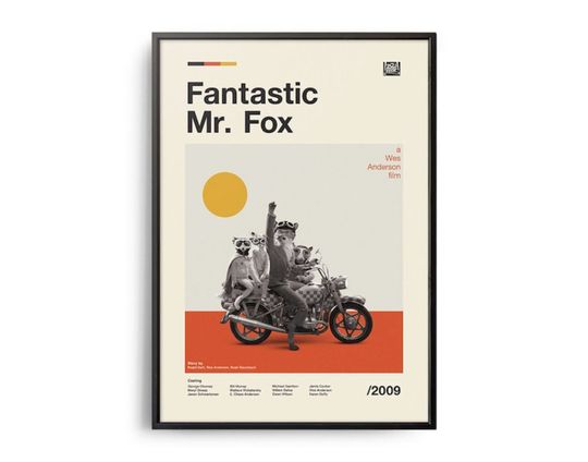 Discover FANTASTIC MR FOX Wes Anderson vintage inspired Poster
