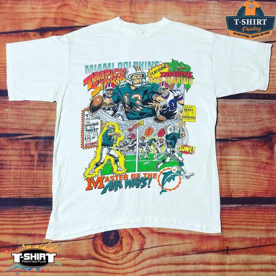 Discover Vintage Dan Marino Miami Dolphins Comic Series T-Shirt
