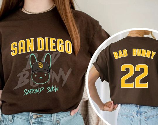 Discover Bad Bunny shirt, Bad Bunny San Diego Double Sided T-shirt