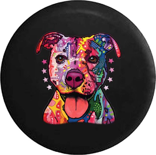 Discover Colorful Pitbull Happy Tire Cover