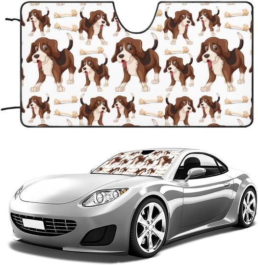 Discover Beagle Car Windshield Sun Shade Foldable Sun Shade