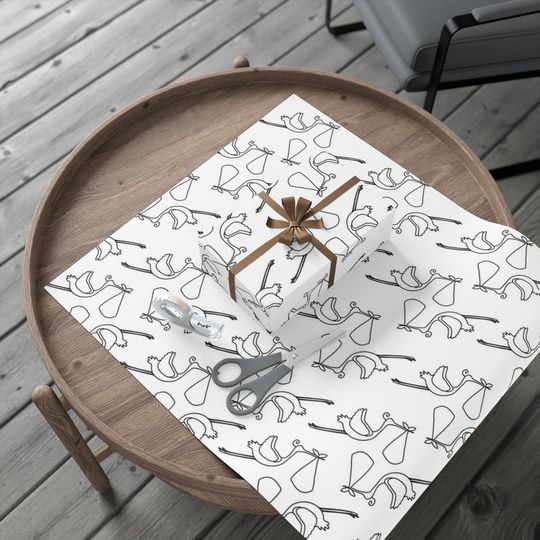 Discover Stork Gift Wrapping Paper