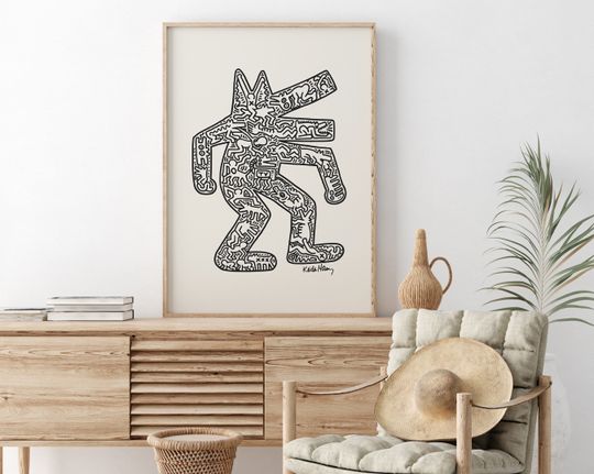 Discover Keith Haring Dog Print, Keith Haring Exhibition Poster