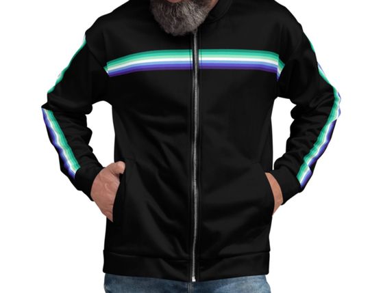 Discover MLM Pride Flag Stripe Jacket, lightweight Bomber Jacket, Gay Pride Jacket